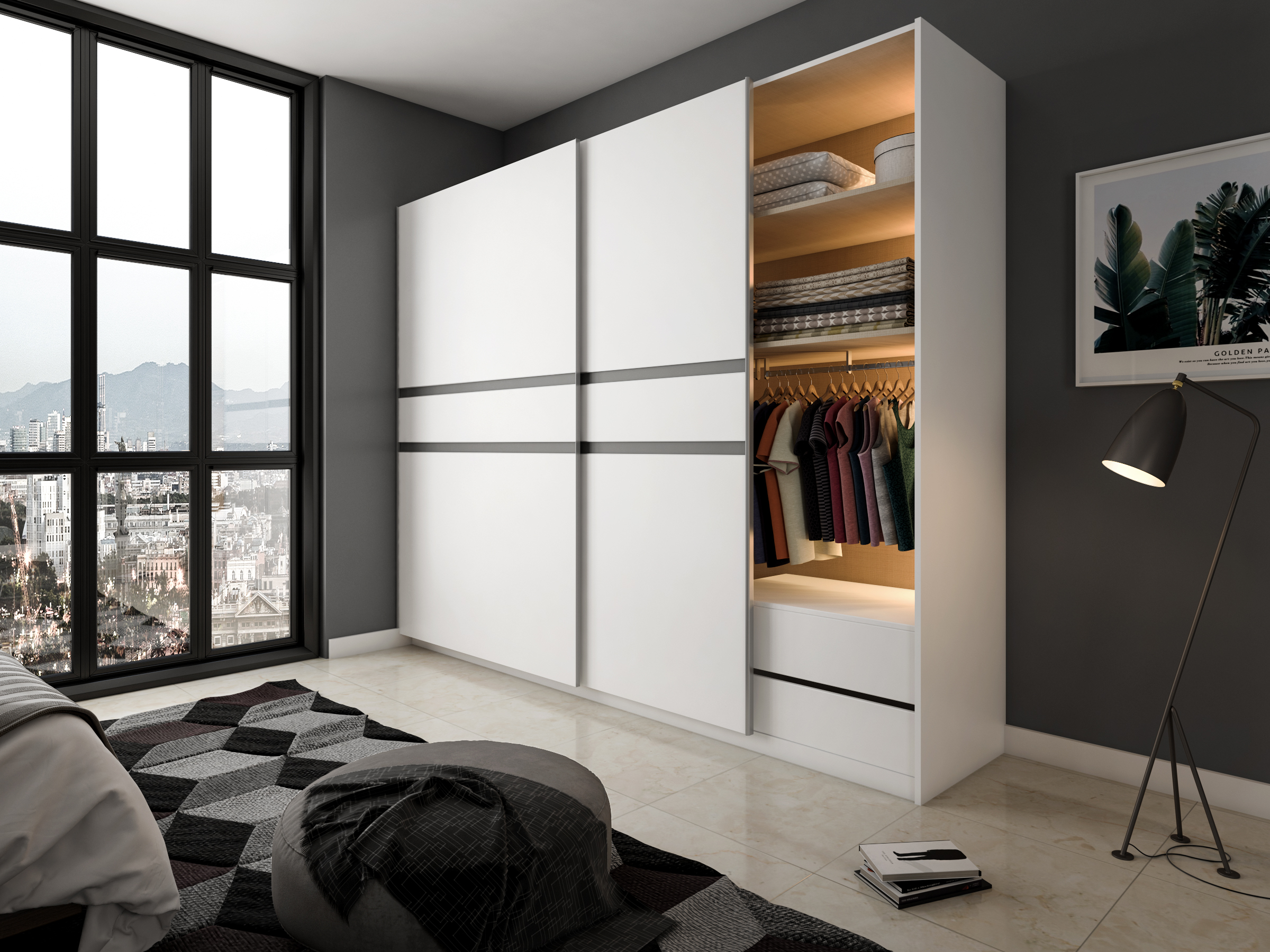 7 X7 Orchid Sliding Door Wardrobe With Loft Houzlook