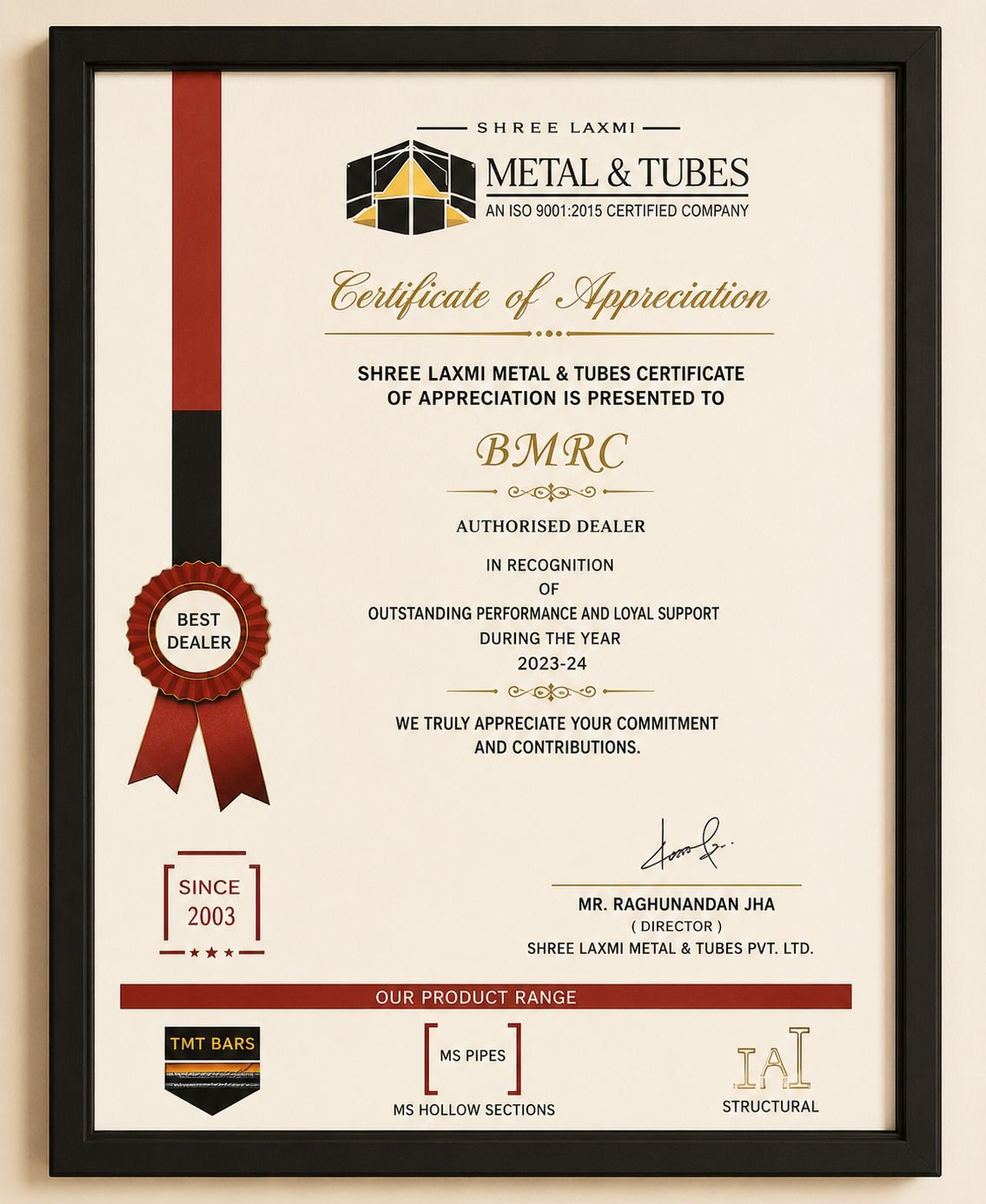 Houzlook certificate and award recognition 4