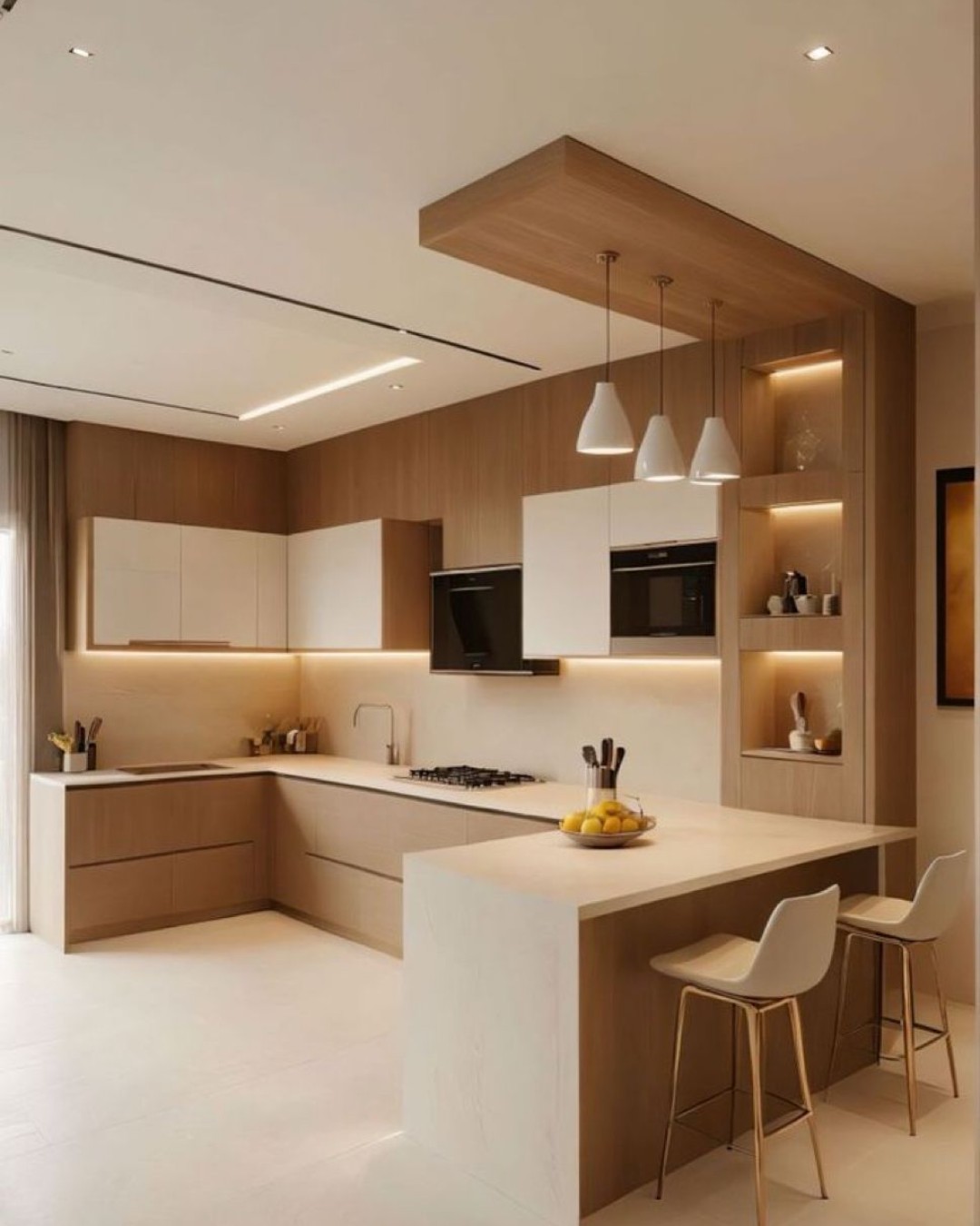 Peninsula Kitchen visual reference 1 by Houzlook Interior Designers