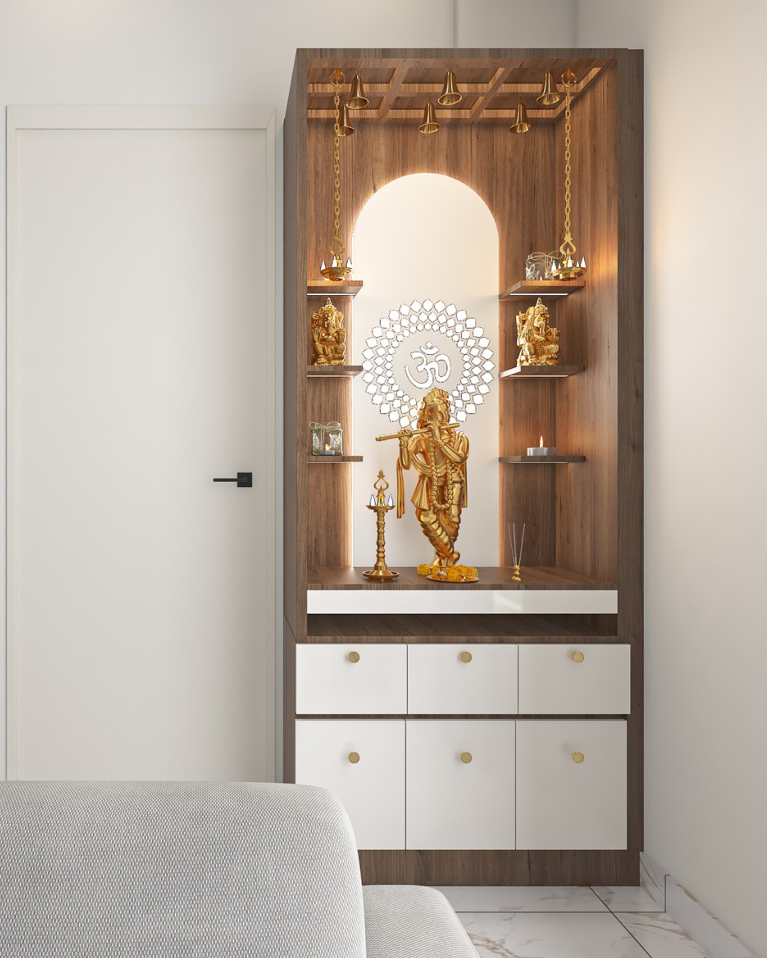 Pooja Room Design visual reference 2 by Houzlook Interior Designers