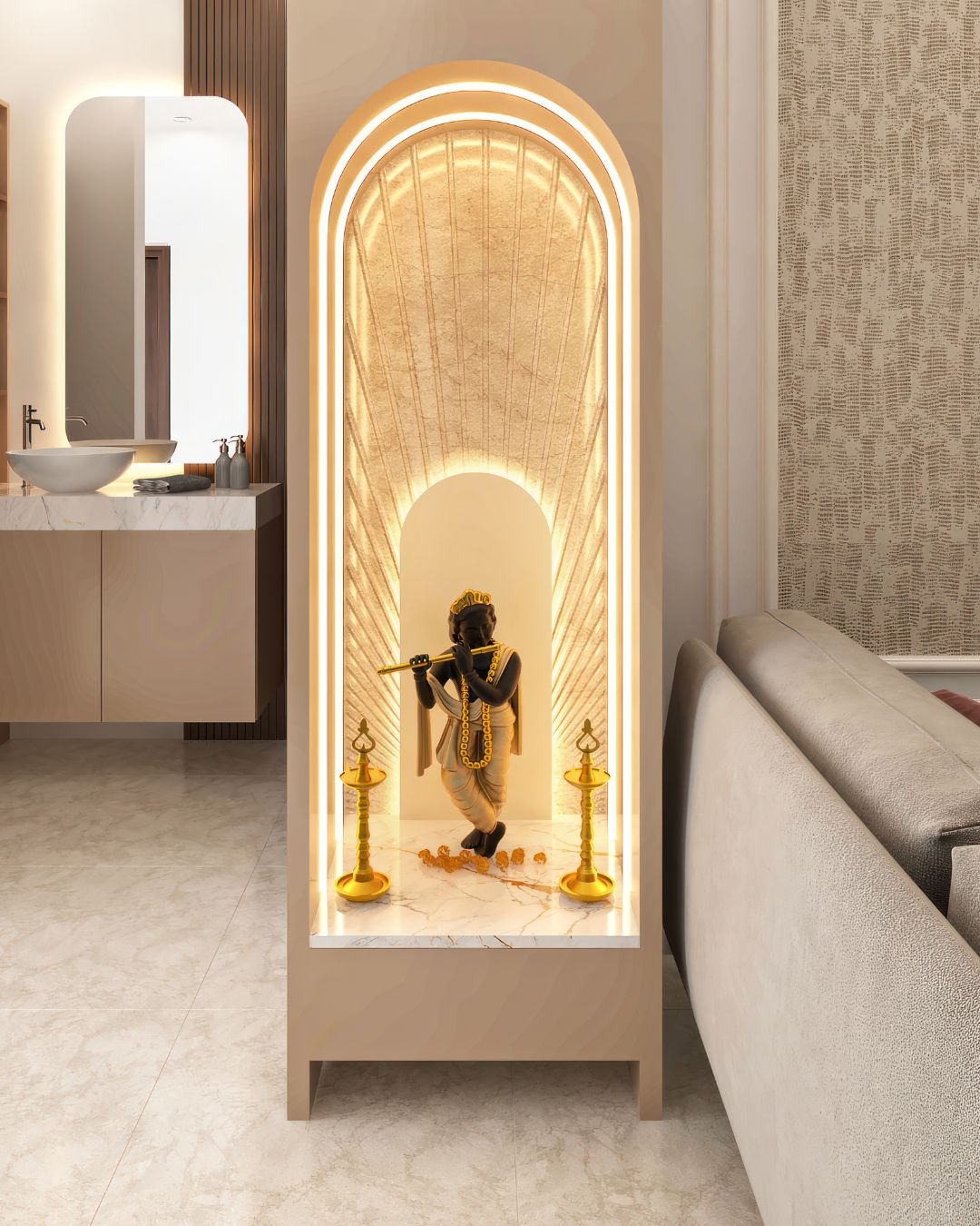 Pooja Room Design visual reference 3 by Houzlook Interior Designers
