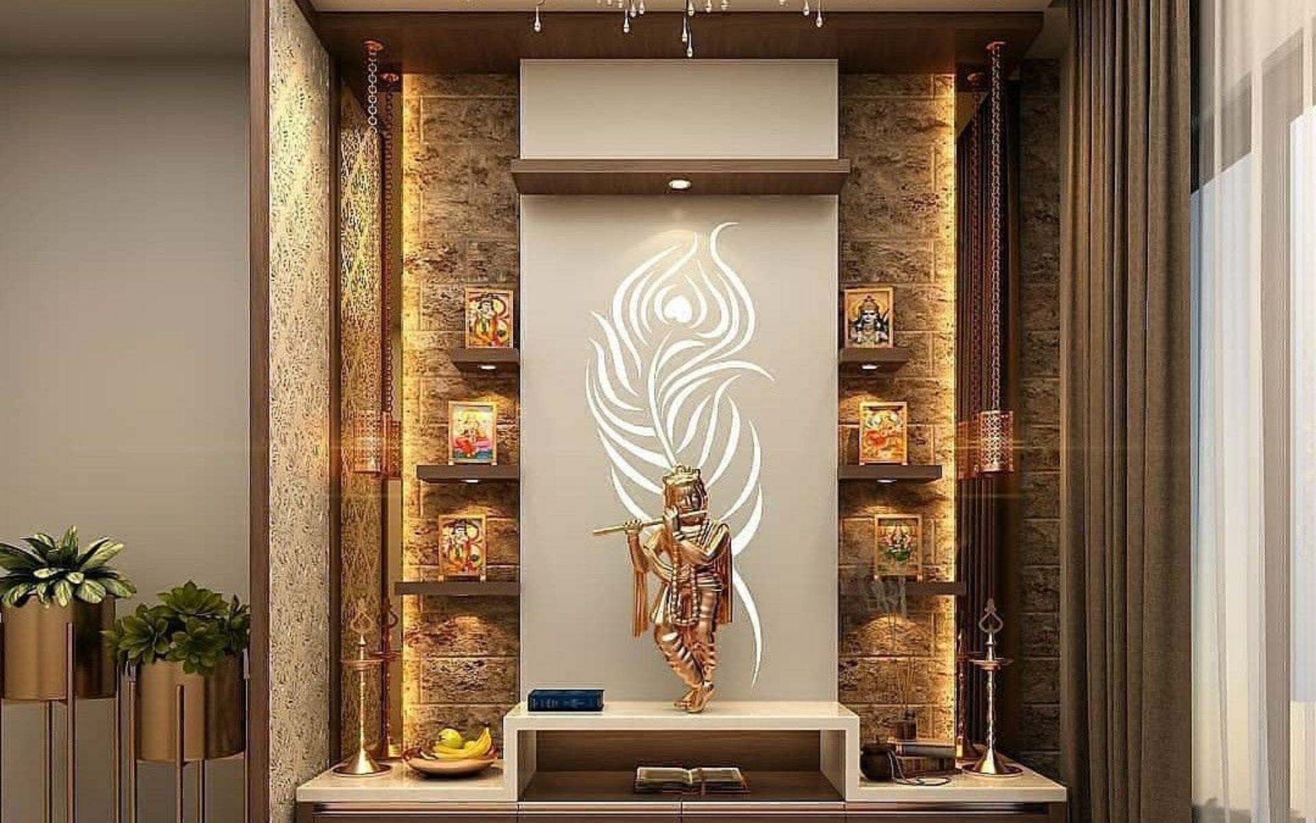 Pooja Room Design visual reference 1 by Houzlook Interior Designers